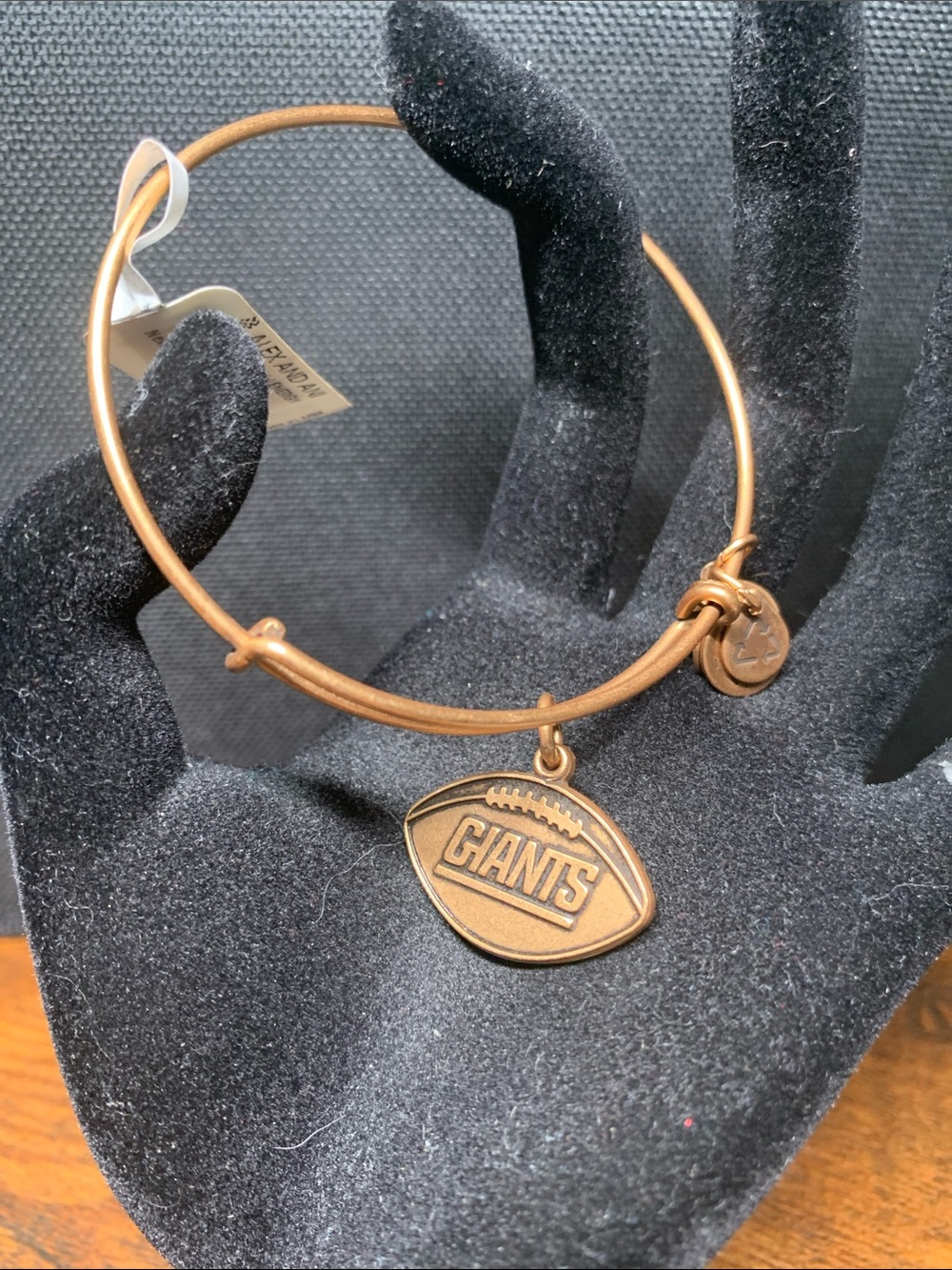 Bronze-Tone Giants Football Charm Bangle Bracelet